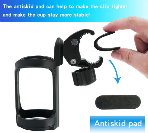 Universal Stroller Cup Holder - Upgrade Drink Holder Attachment for Walker, Bike, Wheelchair, Motorcycle, Scooter,