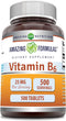 Amazing Formulas Vitamin B6 Pyridoxine 25mg Tablets - 500 Tablets, Non-GMO, Gluten Free, Made in USA