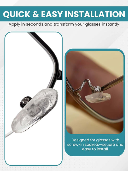 SPORTS WORLD VISION Glasses Nose Pads Premium Quality Soft Silicone A-Shape Nose Pads 15mm Screw-in Cushions