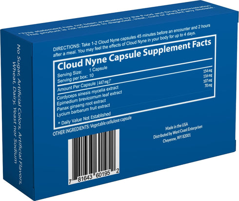West Coast Herbs (10 Pack) Cloud NYNE - Ride The High of The Best Natural Male Stimulant On The Market - Introductory