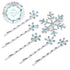 Lurrose Snowflake Hair Clip, 6PCS Rhinestone Bridal Hairpin, Blue Snowflake Hair Barrettes for Wedding and Christmas