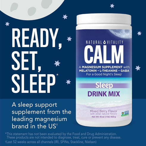 Natural Vitality Natural Calm CALMFUL SLEEP, Mixed Berry Flavor, 6 Ounces