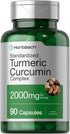 Horbaeach Turmeric Curcumin with Black Pepper 2000mg | 90 Capsules | Non-GMO, Gluten Free