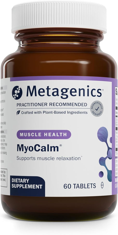 Metagenics MyoCalm, Muscle Support, Calcium & Magnesium Supplement with Passionflower Herb & Valerian Root, 60 Tablets
