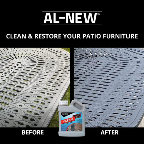 AL-NEW Step 1 Clean, Cleaning Solution for Outdoor Patio Furniture, Garage Doors, 16 Ounce
