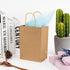 100 Pack Brown Kraft Paper Gift Bags 5.8x3.2x8.25 Inch with Handles for Party Favors and Retail Shopping