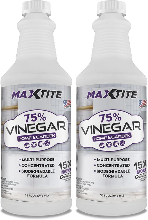 MAXTITE Ultra-Concentrated 75% Vinegar for Home & Garden Cleaning (32 oz) (Pack of