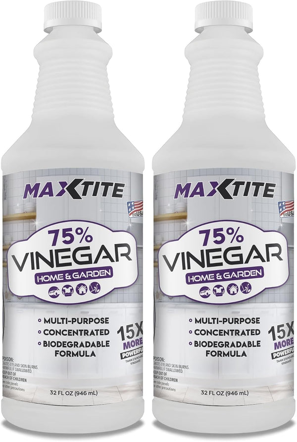 MAXTITE Ultra-Concentrated 75% Vinegar for Home & Garden Cleaning (32 oz) (Pack of