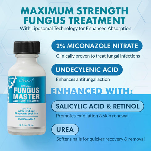 Ebanel Athlete's Foot Fungus Treatment Extra Strength, Antifungal Cream with Miconazole and Tea Tree Oil