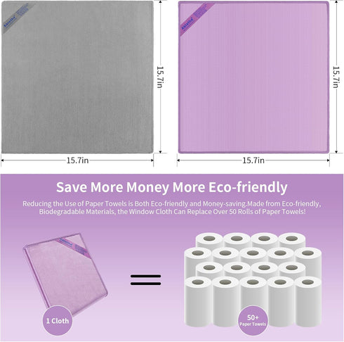 Package 1 Pack, 1 Pack) Ablethe Window & Enviro Cleaning Cloth Basic - Streak Free Cleaning Rags, Microfiber Cleaning