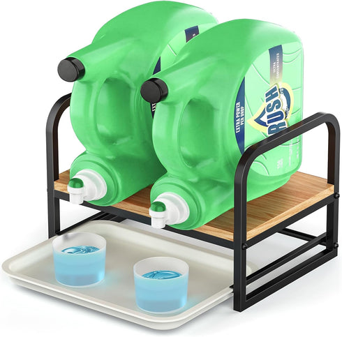 Laundry Detergent Holder Stand, Liquid Detergent Dispenser Shelf Organizer with Cleanable Drip