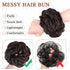 MORICA Messy Hair Bun Scrunchies Extension, Curly Wavy Synthetic Chignon Hairpieces for Women (4# Darkest Brown)