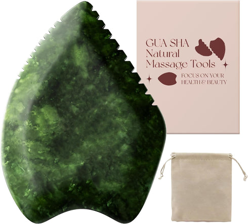 THLHKD Gua Sha Facial Tool: Jade Stone Face Gua-Sha Tools, Natural Xiuyu