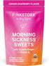 Pink Stork Morning Sickness Sweets, Organic Raspberry Ginger Candy with Vitamin B6 - 30 Wrapped Drops