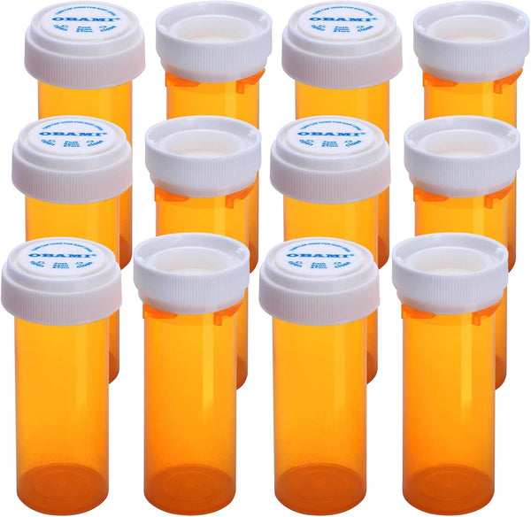 Plastic Empty Pill Bottles with Double Sided Use (Child Resistant & Easy Open) Caps - Medicine Container Pill Cases