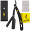 The Beard Club Straight Razor for Men - Premium Cutthroat Razor Kit with 10 Replaceable Blades & Leather Case