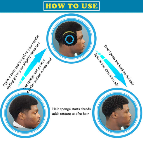 Small and Big Hole Hair Sponge for Twist Dreads Locking Afro Curl Brush, 2 PCS.