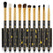 Docolor 10Pcs Skull Printed Eye Makeup Brushes Set - Blending, Concealer, Eyebrow, and Eye Liner Brushes