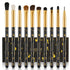 Docolor 10Pcs Skull Printed Eye Makeup Brushes Set - Blending, Concealer, Eyebrow, and Eye Liner Brushes