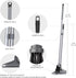 MR.SIGA Gray Broom and Dustpan Set with Adjustable Long Handle, Upright Combo for Floor Cleaning Lobby