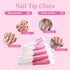 MORGLES Half Cover Coffin Nail Tips Set, 500 Pcs Clear Acrylic Nail Tips with Glue, Clipper, and Files