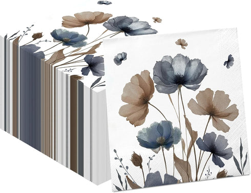 wuhuzsm Floral Napkins Disposable, 50-Pack Decorative Paper Hand Towels for Bathroom & Guest