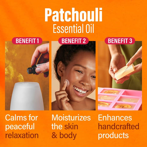 H’ana Patchouli Oil, 100% Natural for Diffuser & Aromatherapy, 1 fl oz for Skin, Perfume, Candle Making