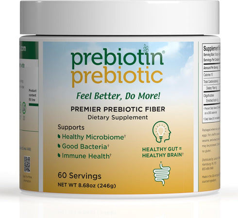 Prebiotin Prebiotic Fiber Supplement Powder, 8.68 oz, Supports Digestive Health & Weight Management, Gluten-Free