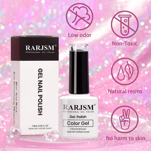 RARJSM Reflective Glitter Gel Polish - Light Purple Sparkle Nail Art Varnish for Salon Home DIY U V L E D Cure Required
