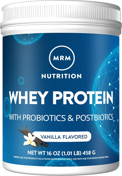 Whey Protein MRM Nutrition | Vanilla Flavored | 18g Protein | with Probiotics + Digestive Enzymes | 17 Servings