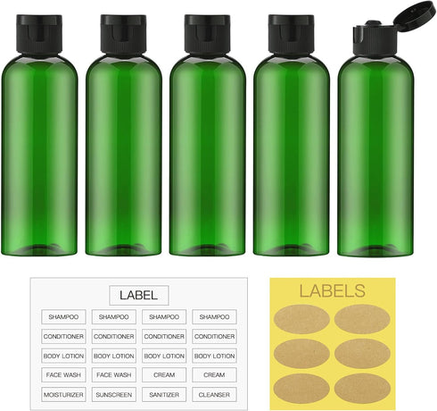 LISAPACK 3.4 oz Travel Bottles for Toiletries, Plastic Travel Size Containers for Shampoo Conditioner TSA Approved