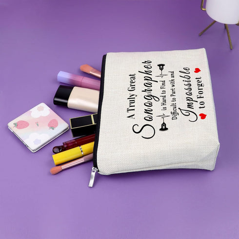 Sonographer Gifts Makeup Bag for Women, Appreciation Gift, Birthday Christmas Thanksgiving Travel Pouch