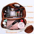 Large Capacity Travel Cosmetic Bag, Plaid Checkered Makeup Bag, Portable Leather Waterproof Skincare Bag