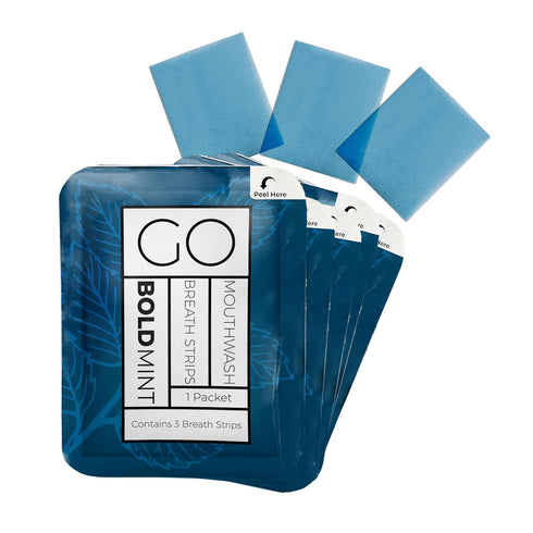 Breath Strips for Bad Breath by Go Mouthwash- Indivivual Packets containing 3