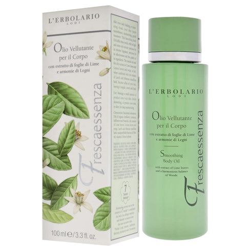 L’Erbolario Frescaessenza Smoothing Body Oil - Tightening, Toning Moisturizer with Vitamin E, 3.3 oz