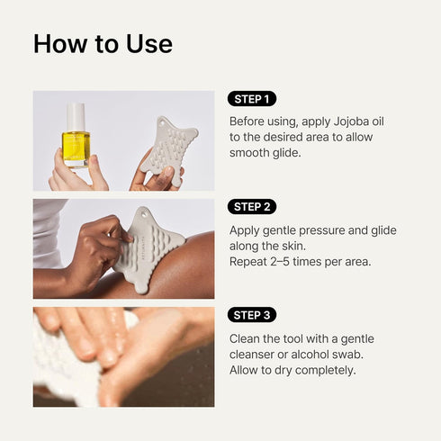 RETURNITY Ceramic Gua Sha Facial Tool for Lymphatic Drainage, Face Massager for Sculpting and De Puffing, Jawline