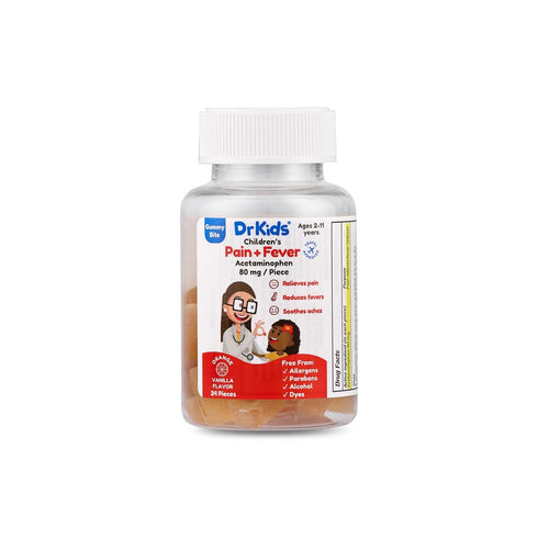 DrKids Children’s Pain and Fever Gummies, Acetaminophen, Travel Compliant (24 count)