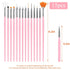 15pcs Nail Paint Brushes Set, Nail Art Brushes for Gel Polish with Rhinestone Picker, Nail Detailing Brush Makeup Brushes Set for Cleaning Fingernails Dotting Painting Line (Pink)