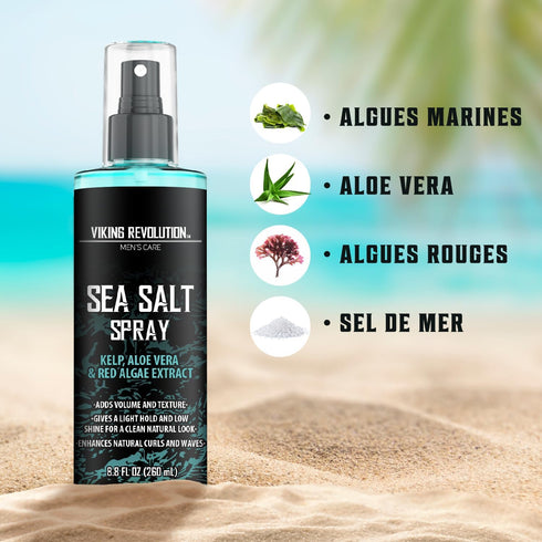 Viking Revolution Sea Salt Spray for Hair Men, 8oz Texturizing Spray with Kelp, Aloe Vera for Beach Hair