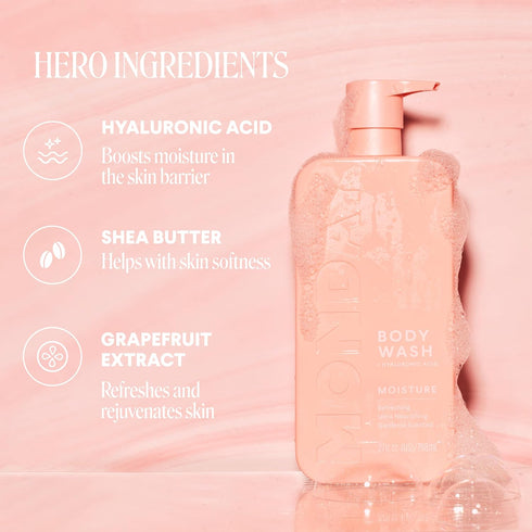 MONDAY HAIRCARE Moisture Body Wash 27oz, Nourishing Ingredients with Shea Butter and Coconut Oil