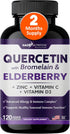 Quercetin with Vitamin C and Zinc - Elderberry, Quercetin 500mg, Quercetin with Bromelain, Zinc Quercetin, Vitamin D3 -