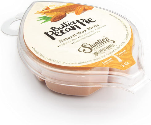 Shortie's Candle Company Butter Pecan Pie Natural Soy Wax Melts - 1 Highly Scented 3 Oz. Bar
