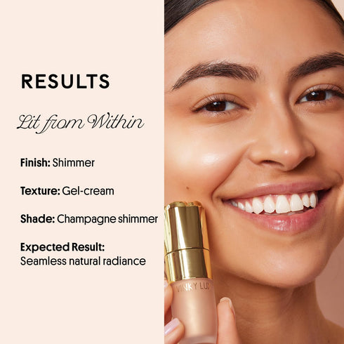 Winky Lux Cheeky Rose Liquid Highlighter, Gel Cream Blush Wand, Long Lasting Weightless Pigment, Moonlight