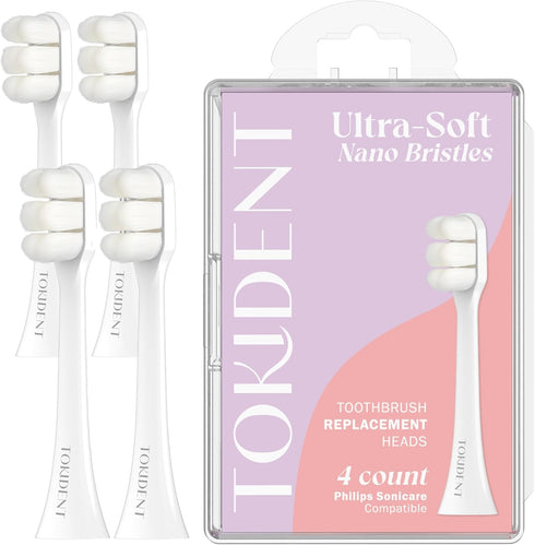 Replacement Brush Heads for Philips Sonicare Electric Brush, Ultra Soft for Sensitive Teeth, 4 Pack, Pearly White
