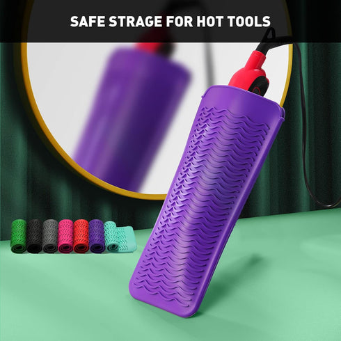 ZAXOP Purple Resistant Silicone Mat Pouch for Flat Iron, Curling Iron, Hot Hair Tools