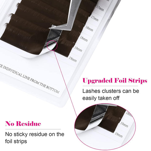 Volume Eyelash Extensions Brown 0.07mm D Curl Color Lashes Mixed Tray 15-20mm Rapid Blooming 3D 4D 5D 6D 8D 10D