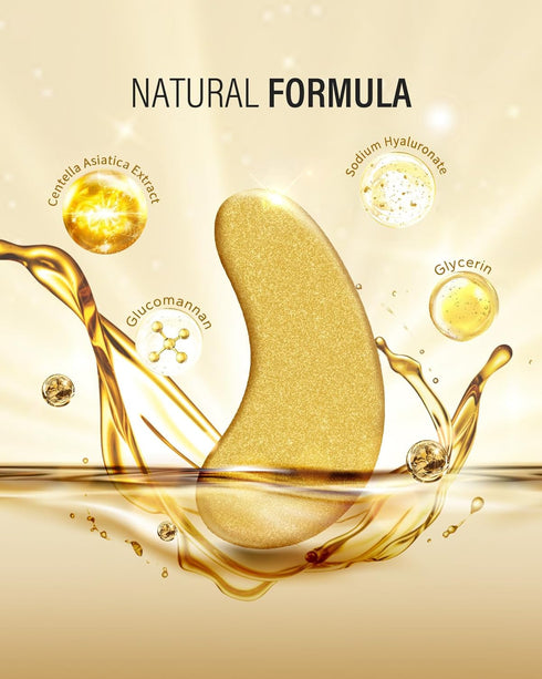 24k Gold Under Eye Patches, 25 Pairs Eye Masks for Dark Circles and Puffiness