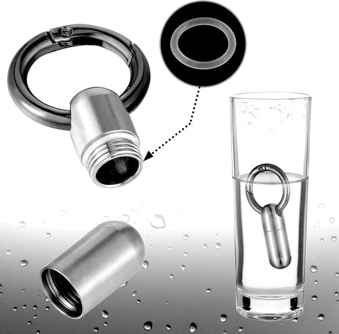 2 Pieces Keychain Pill Holder, Tiny Keychain Medication Container, Waterproof Pill Case for Men Women Travel