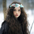 Vivivalue Boho Flower Headband Women Floral Crown Hair Wreath with Ribbon for Wedding Party Festival Photos Blue
