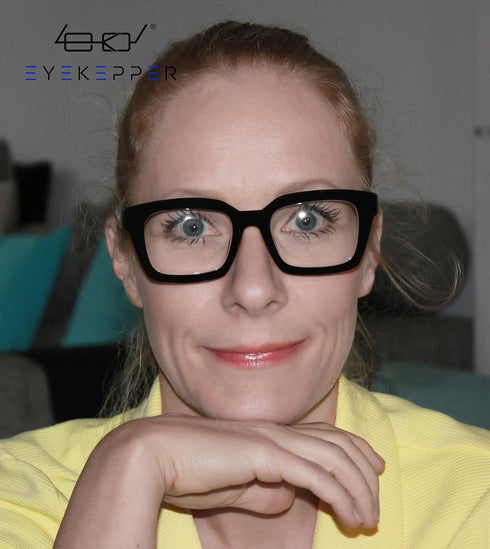 Eyekepper Ladies Reading Glasses, Oversized Square Design Readers for Women, Black